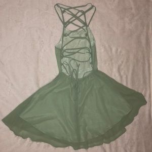 💕GREEN DRESS MINI WITH LACE UP BACK💕